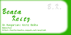 beata keitz business card